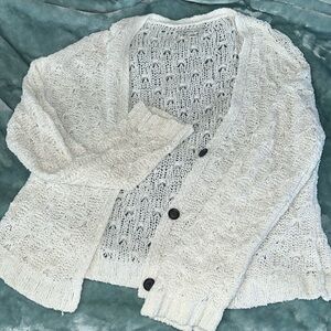 American eagle white knit cardigan